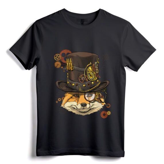 Fuchs-Shirt, Steampunk-Getriebe, Fuchs, Tiergesicht, mittelalterliches Fuchs-Liebhaber-T-Shirt  Wildtier-Zookeeper- und Zoologen-Bekleidung für Männer, Frauen und Kinder