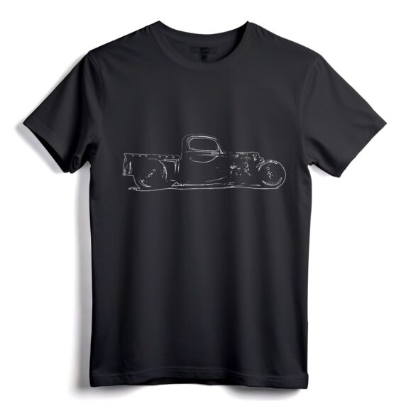 Rust Bucket Outline Rat Rod Hot Rod Steampunk T-Shirt - Vintage Auto Enthusiasten Geschenk für Oldtimer Liebhaber