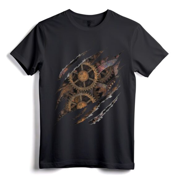 Steampunk Uhrwerk T-Shirt - Mechanisches Zahnradgeschenk - Vintage-Design mit antiken Zahnrädern und Rädern