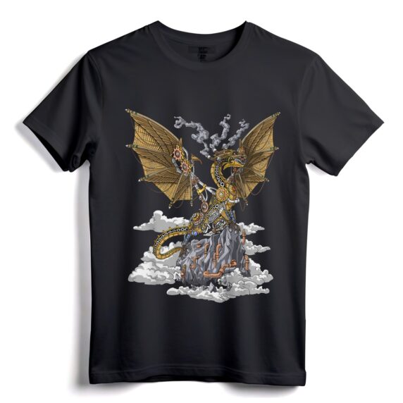 Steampunk Dragon Mechanical Gears Vintage T-Shirt - Retro Dragon Art Bekleidung mit mechanischem Design