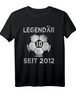 10. Geburtstag Legendär Seit 2012 Fußball T-Shirt  Perfektes Geschenk für 10-Jährige Fußballfans, Jungen & Mädchen