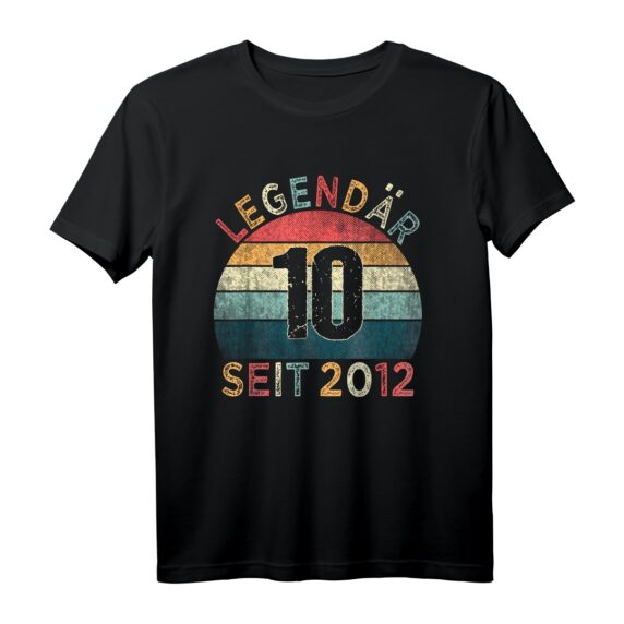 10. Geburtstag Legendär Seit 2012 T-Shirt  Perfektes Geschenk für Jungen und Mädchen zum 10. Geburtstag