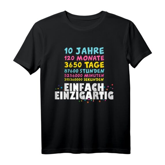10. Geburtstag Mädchen & Junge Geschenk - T-Shirt für 10 Jahre alte Kinder, perfekte Überraschung & Deko für den Kindergeburtstag