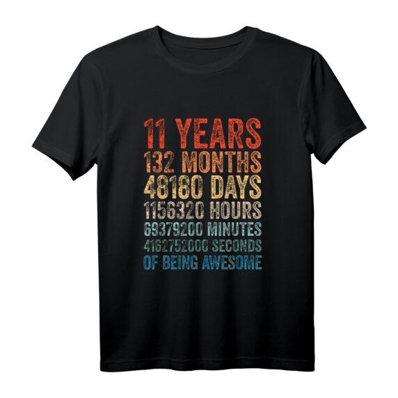 11. Geburtstag T-Shirt für Jungen und Mädchen - Vintage Retro Geschenkidee für Kinder im Alter von 11 Jahren