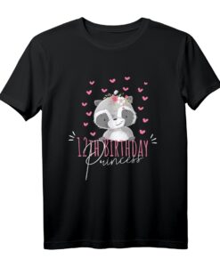 12. Geburtstag Prinzessin Mädchen T-Shirt mit Waschbär - Perfektes Geschenk für Tierliebhaberinnen und Geburtstagsfeiern