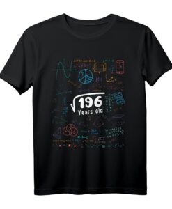14 Jahre alter Junge oder Mädchen Geburtstag Geschenk - Square Root of 196 T-Shirt für Wissenschafts- und Mathefans