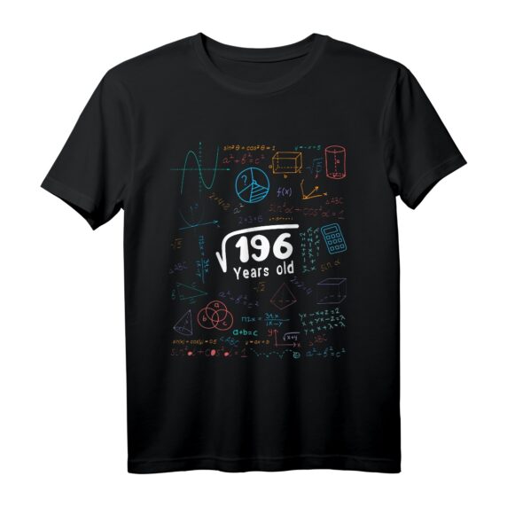 14 Jahre alter Junge oder Mädchen Geburtstag Geschenk - Square Root of 196 T-Shirt für Wissenschafts- und Mathefans