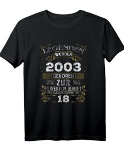 18. Geburtstag T-Shirt - Geboren 2003, 18 Jahre alt Geschenk für Jungen und Mädchen, Lustige Geschenkidee zum 18. Geburtstag