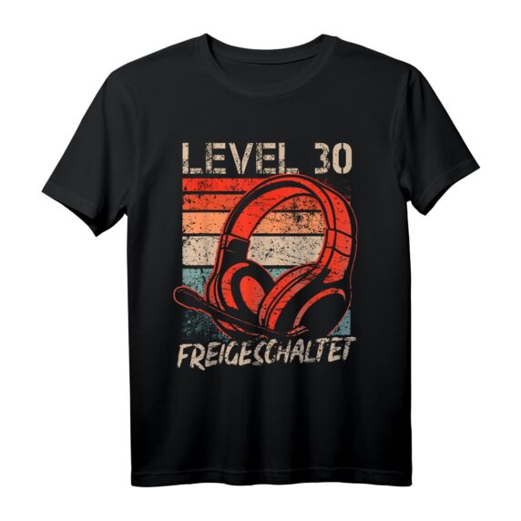 30. Geburtstag Jungen Video Gamer Level 30 Unlocked Männer T-Shirt - Perfektes Geschenk für Zocker & Gaming-Fans zum Geburtstag