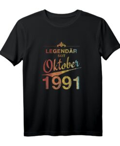 30. Geburtstag T-Shirt für Männer und Frauen - Legendär seit 1991, Vintage Retro Design, Perfekt für den 30. Geburtstag