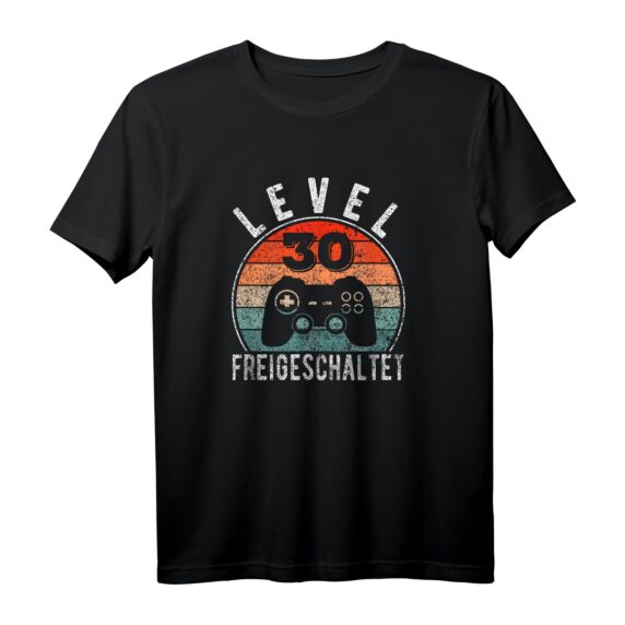 30er Geburtstag Mann Level 30 freigeschaltet - Lustiges Gaming T-Shirt für den 30. Geburtstag