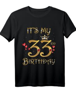 33. Geburtstag Queen T-Shirt für Frauen - Süßes Geburtstag Outfit, Level 33 Unlocked & Fabulous Birthday Geschenk