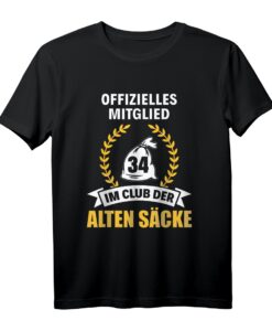 34 Jahre Alter Sack Club T-Shirt  Lustiges Geburtstagsoutfit und Geschenk für Männer zum 34. Geburtstag