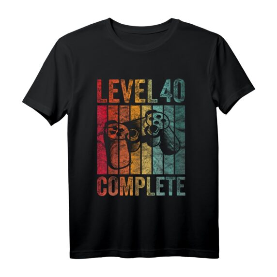 40. Geburtstag Geschenk für Junge Männer - Level Complete 40 Jahre T-Shirt, Lustige Gaming Geschenkidee & Geburtstagsdeko