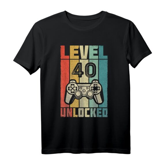 40. Geburtstag Herren & Damen - Level 40 Unlocked T-Shirt für Männer und Frauen zum 40. Geburtstag  Perfektes Geschenk zum Feiern