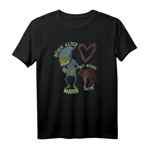 40. Geburtstag T-Shirt mit böser Katze und Herz  Humorvolles Geschenk für Katzenliebhaber und Menschen mit schrägem Humor