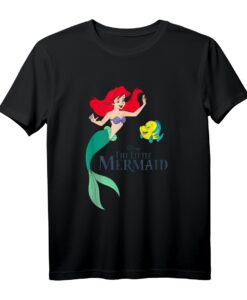 40. Geburtstag The Little Mermaid Ariel & Flounder T-Shirt  Offizielles Disney Merchandise zum Jubiläum