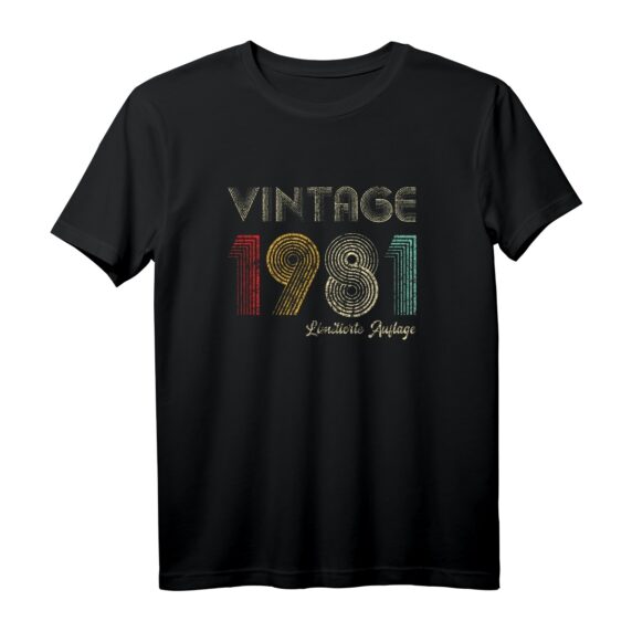 40. Geburtstag Vintage 1981 Limitierte Auflage T-Shirt - Retro Geschenk für 40 Jahre alte Männer & Frauen
