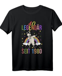 40 Jahre alt Legendär seit 1980 Dabbing Lama T-Shirt  Lustiges Geburtstagsgeschenk für Männer und Frauen zum runden Geburtstag