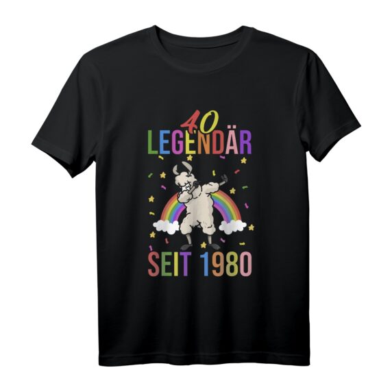 40 Jahre alt Legendär seit 1980 Dabbing Lama T-Shirt  Lustiges Geburtstagsgeschenk für Männer und Frauen zum runden Geburtstag