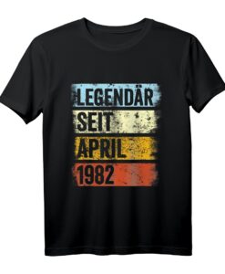 41. Geburtstag Mann T-Shirt  Legendär seit April 1982, lustiges Geschenk für Männer, Frauen & Geburtstagsdeko