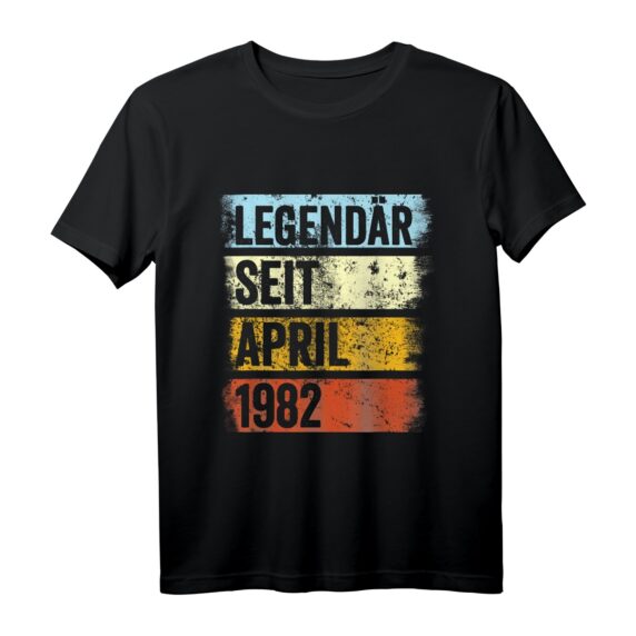 41. Geburtstag Mann T-Shirt  Legendär seit April 1982, lustiges Geschenk für Männer, Frauen & Geburtstagsdeko