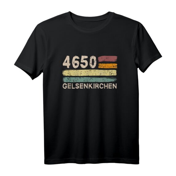 4650 Gelsenkirchen Retro Postleitzahlen T-Shirt  Nostalgisches Vintage Design für echte Gelsenkirchener & NRW-Heimatliebhaber