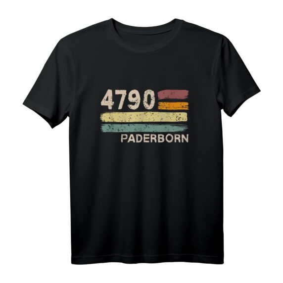 4790 Paderborn Retro Postleitzahlen T-Shirt - Vintage Heimatdesign für echte Paderborner und Nostalgie-Liebhaber