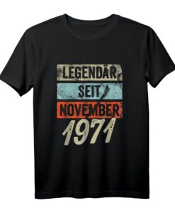 52. Geburtstag Mann T-Shirt - Legendär seit 1971, Lustiges Geschenk für Männer, Dekoration & Partyidee zum 52. Geburtstag