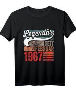 56. Geburtstag T-Shirt - Legendär seit Februar 1967, Lustiges Geschenk für Männer und Frauen, Perfekt für den 56. Geburtstag & Geburtstagsfeier