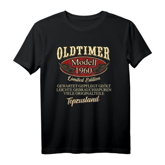 60. Geburtstag 1960 Oldtimer Geschenk Mann Frau T-Shirt - Lustiges Party-Shirt für den runden Geburtstag