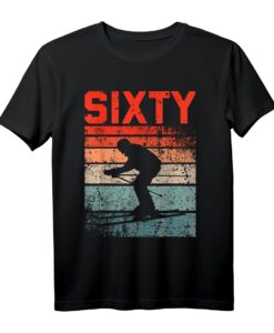 60. Geburtstag Retro Ski Skifahren T-Shirt für Männer & Frauen  Cooles Wintersport Design zum Jubiläum