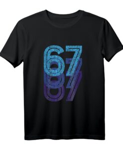 67. Geburtstag T-Shirt mit Glückszahl 67  Retro Vintage Design für Männer und Frauen, perfektes Geschenk für Jubilare