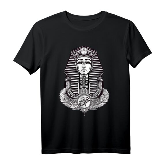 Ägyptischer Pharao mit geflügeltem Ankh T-Shirt  Spirituelles Vintage Design mit King RA, Pyramiden & Mythologie, perfekt zum Geburtstag