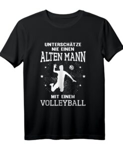 Alter Mann mit einem Volleyball Trainer Volleyballspieler T-Shirt  Lustiges Geschenk für Volleyballer, Trainer & Teams zum Geburtstag, Weihnachten & Turnier