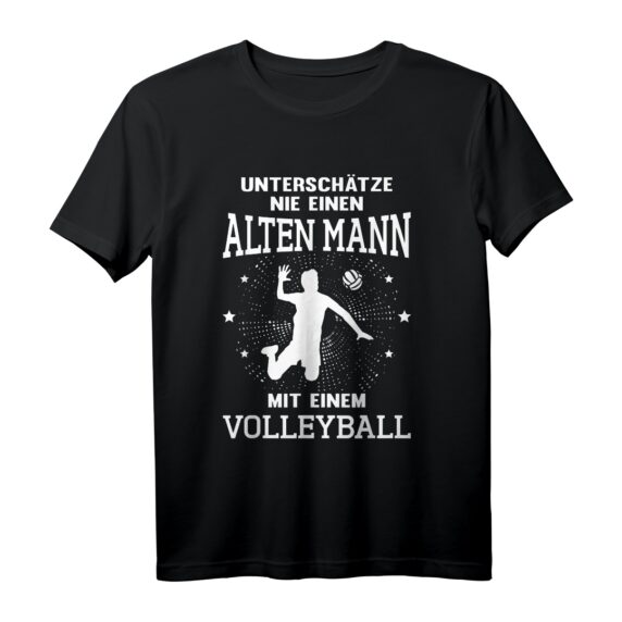 Alter Mann mit einem Volleyball Trainer Volleyballspieler T-Shirt  Lustiges Geschenk für Volleyballer, Trainer & Teams zum Geburtstag, Weihnachten & Turnier