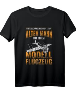Alter Mann Mit Modellflugzeug Rentner Modellflug T-Shirt - Lustiges Geschenk für pensionierte Modellflieger und Hobbybauer