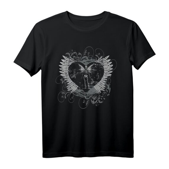 Ästhetisches Y2K Feenflügel Skelett Grunge T-Shirt - Alternative Gothic Mode mit Feen-Design und langlebigem Schnitt