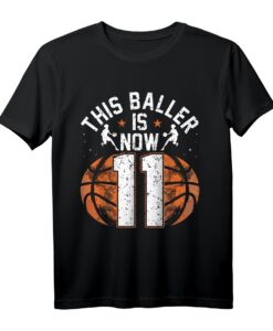 Basketball T-Shirt für Jungen zum 11. Geburtstag - Klassisch geschnitten, doppelt genähter Saum