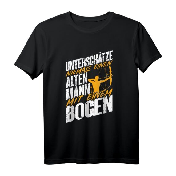 Bogenschießen Alten Mann Mit Pfeil & Bogen Bogenschütze T-Shirt  Perfektes Geschenk für Bogenschützen und Bogenliebhaber