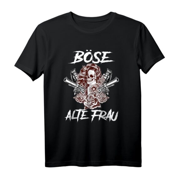 Böse alte Frau Damen Motorrad T-Shirt  Lustiges Geschenk für Oma, Mutter, Tante mit sarkastischem Spruch