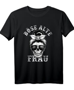 Böse alte Frau T-Shirt mit Totenkopf und Tarnmuster  Lustiges Geschenk für Oma, Mutter oder Rentnerin, perfekt für Halloween & Geburtstag