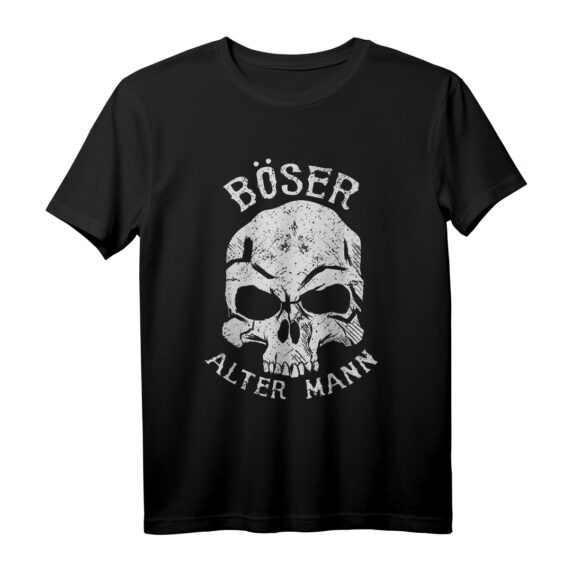 Böser alter Mann - Totenschädel Herren T-Shirt mit Witz, Sarkasmus & schwarzem Humor  Perfektes Geschenk für Männer zum Geburtstag, Weihnachten & Vatertag