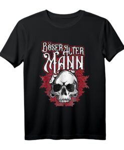 Böser Alter Mann - Skull Totenschädel Herren T-Shirt mit sarkastischem Spruch, perfekt als lustiges Geschenk zum Geburtstag, Weihnachten oder Vatertag