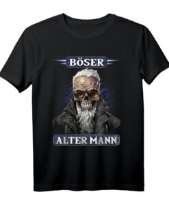 Böser alter Mann Herren Motorrad Biker Sarkasmus T-Shirt  Lustiges Geschenk für Rentner, Opa & ältere Herren mit Humor