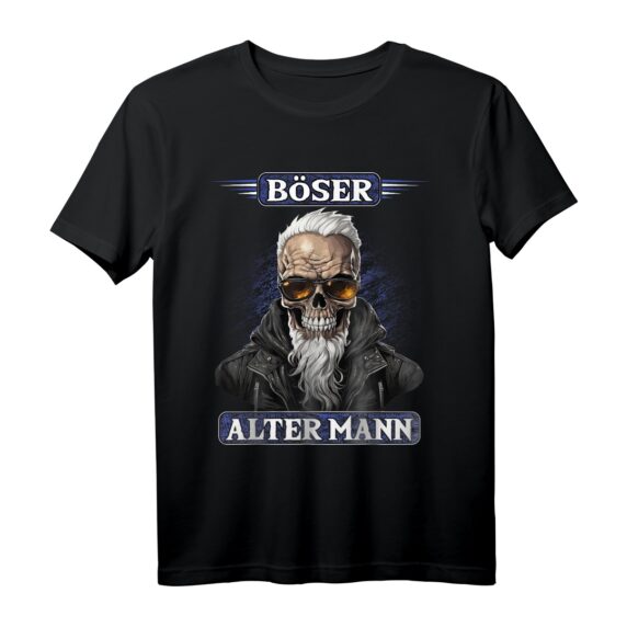 Böser alter Mann Herren Motorrad Biker Sarkasmus T-Shirt  Lustiges Geschenk für Rentner, Opa & ältere Herren mit Humor