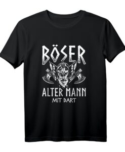 Böser alter Mann mit Bart Walhalla Kelten Wikinger T-Shirt  Perfekt für Nordmänner, Wikinger und Kelten Fans