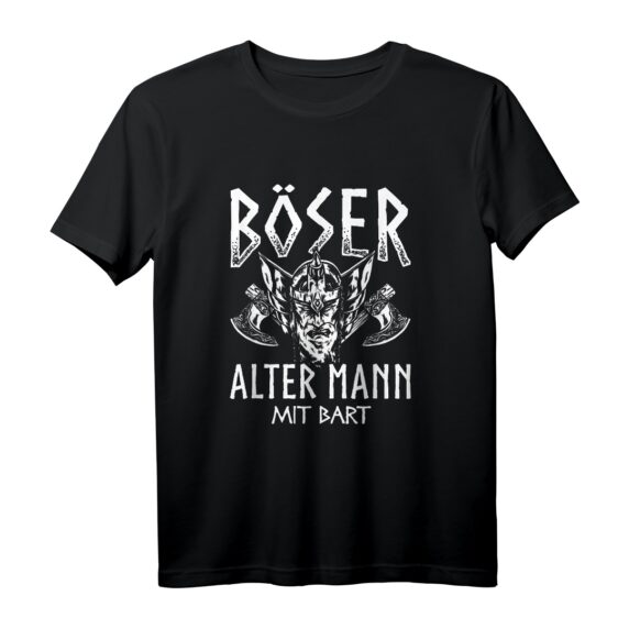 Böser alter Mann mit Bart Walhalla Kelten Wikinger T-Shirt  Perfekt für Nordmänner, Wikinger und Kelten Fans