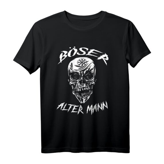 Böser alter Mann mit coolem Totenkopf und Spruch T-Shirt  Lustiges Geschenk für Rentner, Ruhestand & besondere Anlässe
