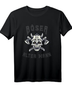 Böser alter Mann Totenkopf Wikinger T-Shirt  Markiges Design für Geburtstage, Vatertag & nordische Mythologie Fans